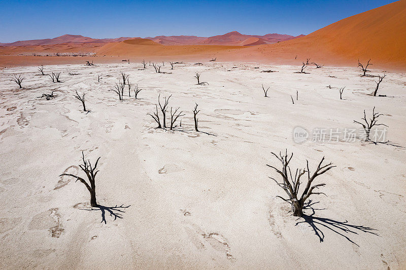 纳米比亚死谷鸟瞰图盐盘纳米比亚沙漠Deadvlei Sossusvlei